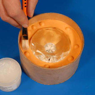 Applying Mold-Dit Mold Release Agent to the Flange of a Two Part Silicone Mold